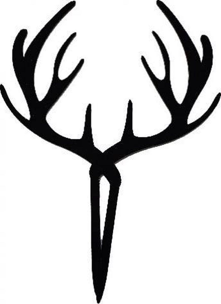 Cake topper gewei zwart | kunststof taartdecoratie (Acryl)